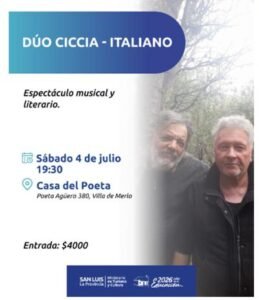 “Dúo Italiano – Ciccia” – Música y Literatura